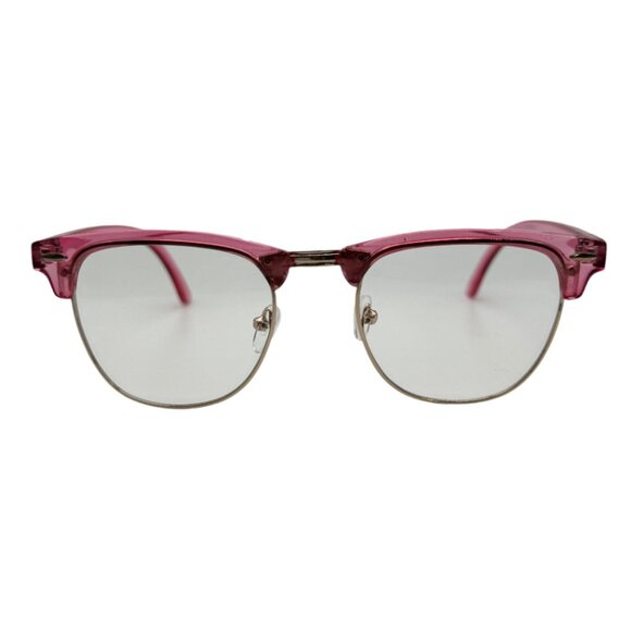 6039 | Pink Clear Lens Browline Glasses - Picture 1 of 5